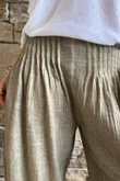 Loom & Thread Pin Tuck Pant Washed Earth /41=